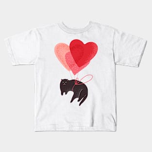 Funny Valentines Day Cats Kitten Valentine Cat Dad Cat Mom Kids T-Shirt